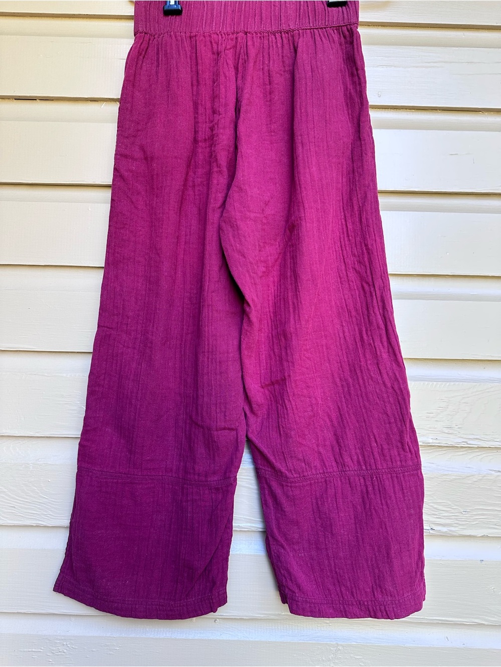Pact Organic Cotton Red Pull On Pants Wide Leg Cropped Size Small - Picture 4 of 6